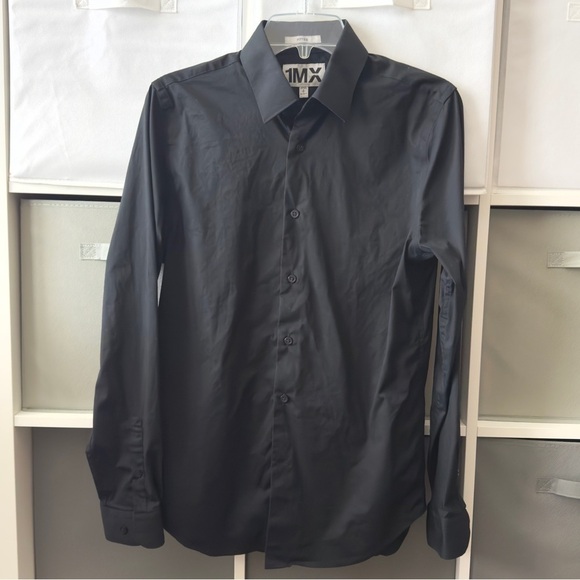 1MX Express Fitted Black Dress Shirt Sz 14/14.5 - Picture 2 of 8